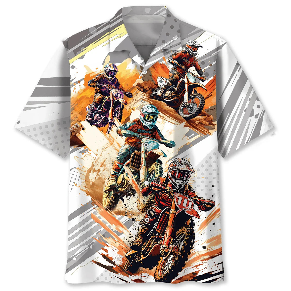 Sport Dirt Bike Racing Style Hawaiian Shirt, custom shirt gift for men (view 2)