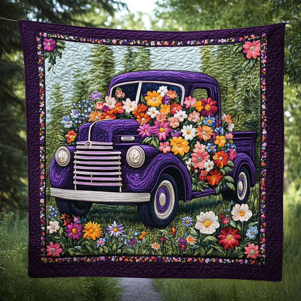 Spring Truck Quilt Blanket