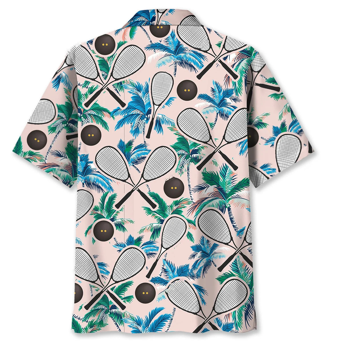 Squash Sport Tropical Palm Tree Hawaiian Shirt, custom shirt gift for men (view 4)