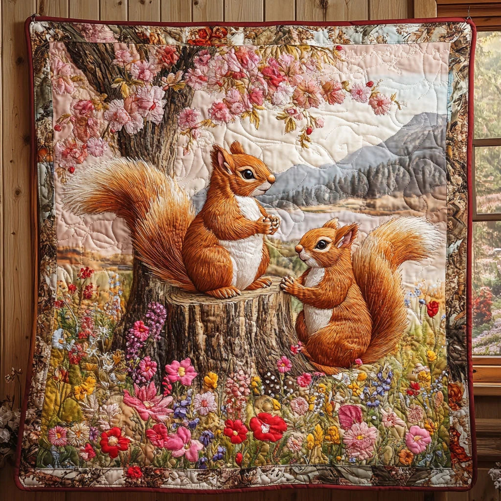 Squirrel Friend Quilt Blanket