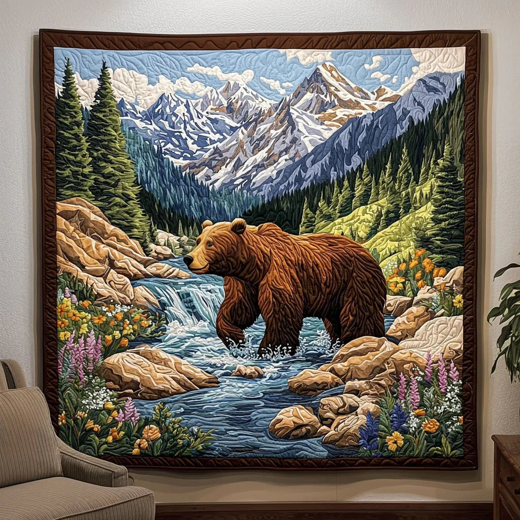 Strolling Bear Quilt Blanket