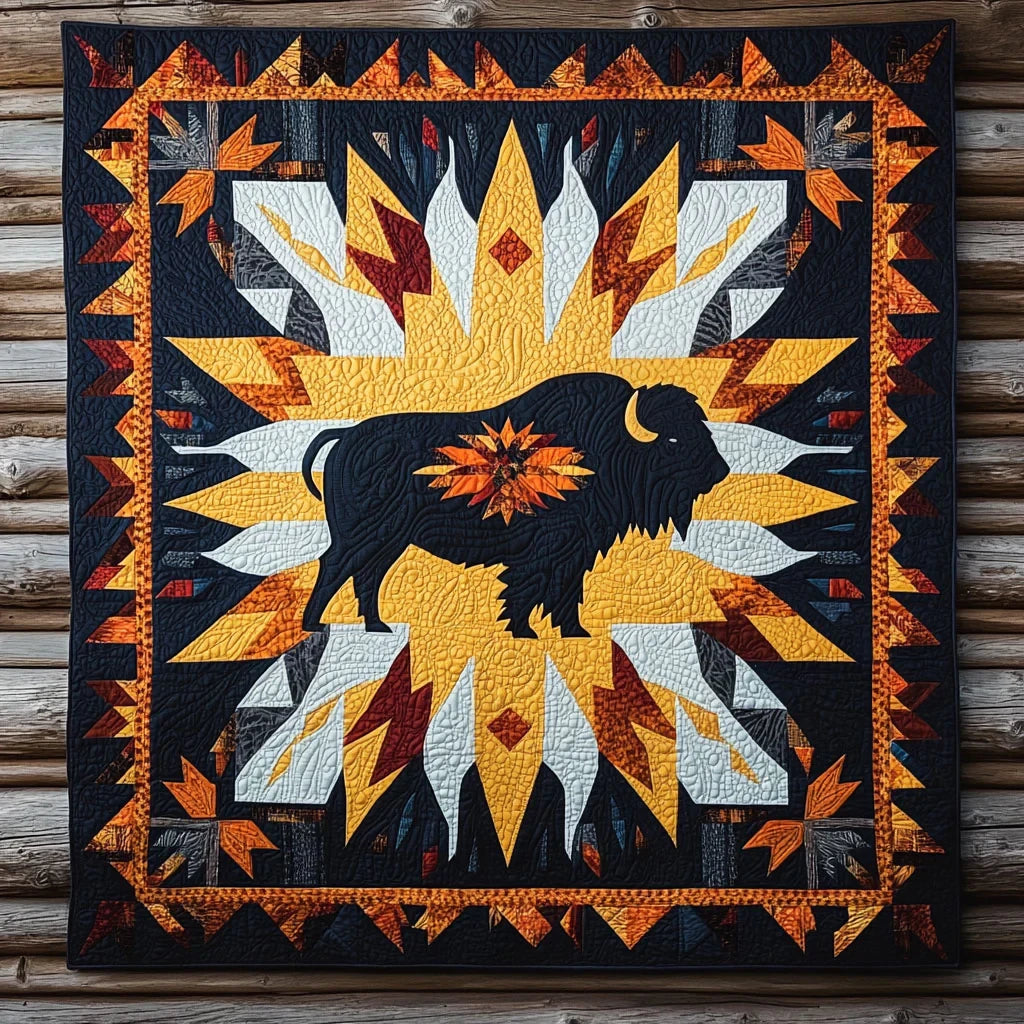 Sunward Bison Quilt Blanket