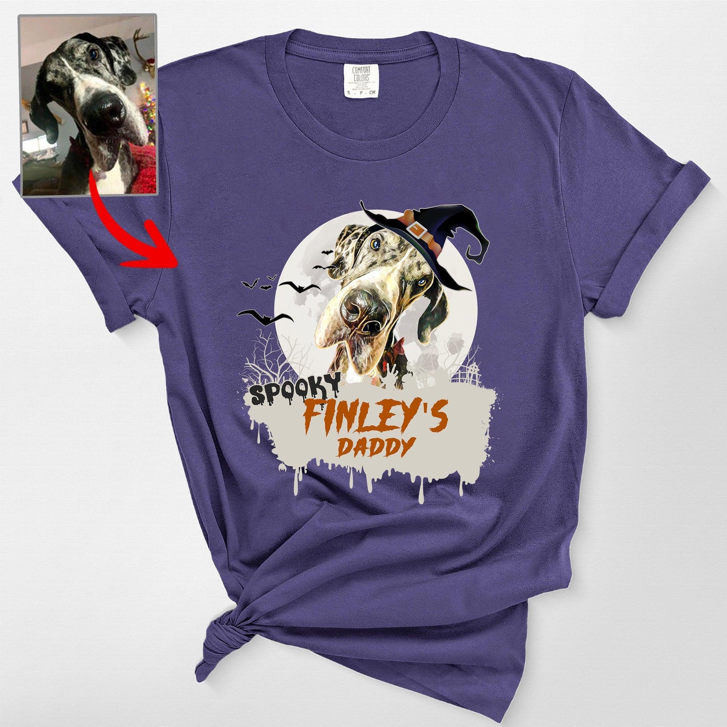 Super Spooky Customized Dog Premium Heavyweights T, custom pet portrait gift for pet lovers (view 6)