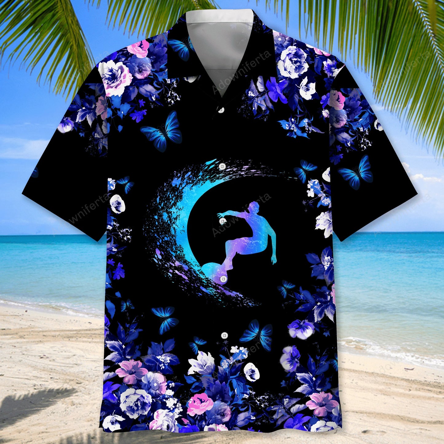 Surfing Hawaiian Nature Hawaiian Shirt, custom shirt gift for men (view 4)