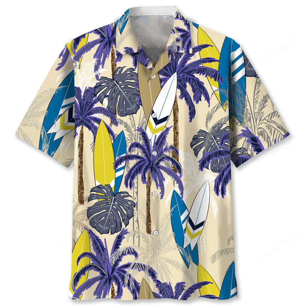 Surfing Palm Hawaiian Shirt, custom shirt gift for men (view 2)