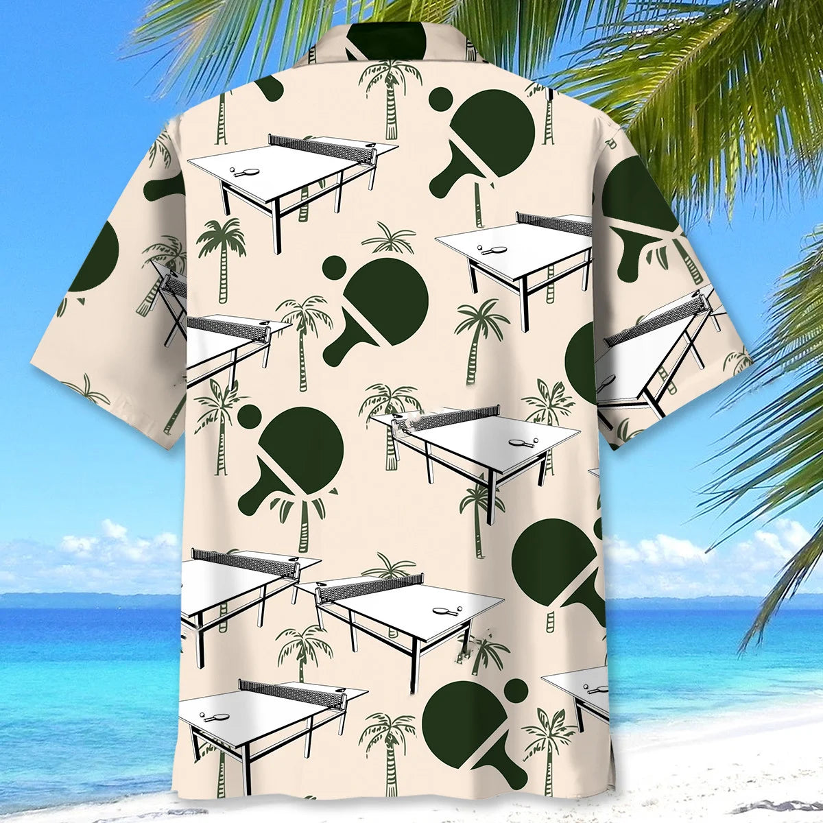 Table Tennis Palm Tree Hawaiian Shirt, custom shirt gift for men (view 4)
