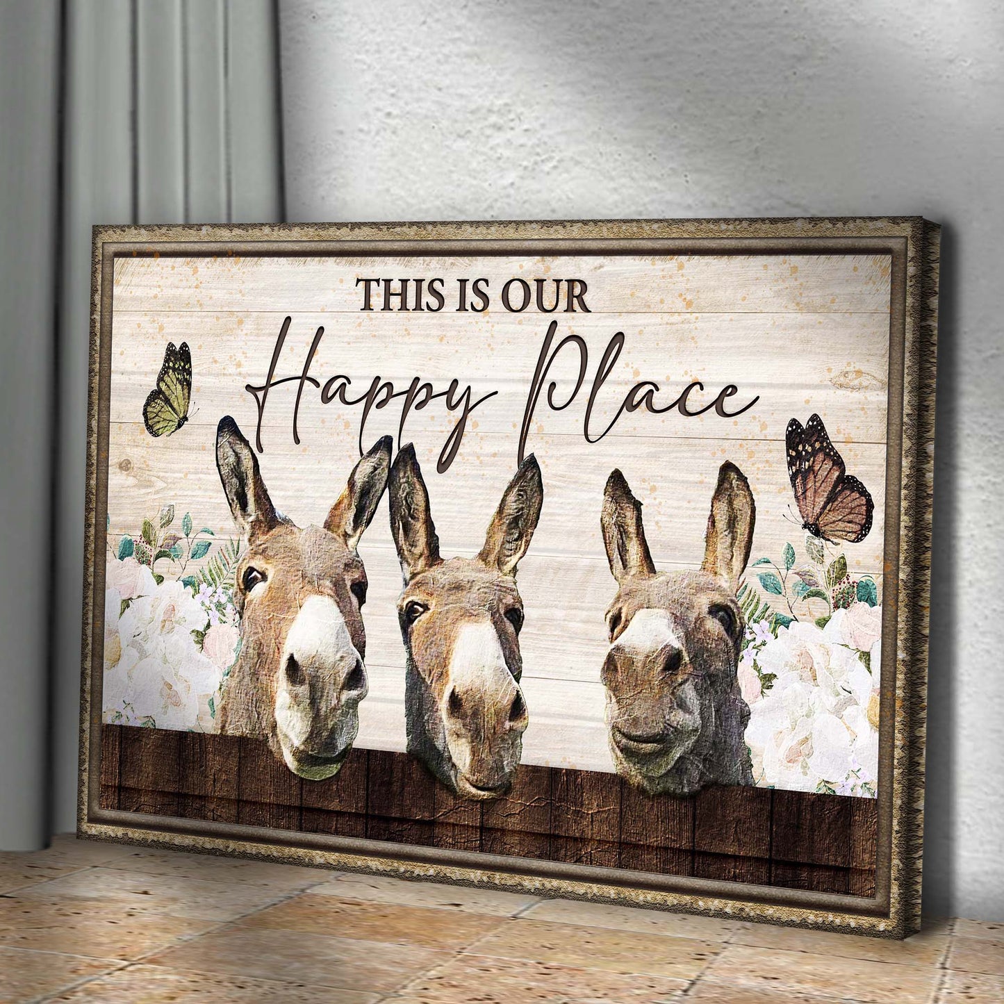 This Is Our Happy Place Donkey Sign (Free Shipping)