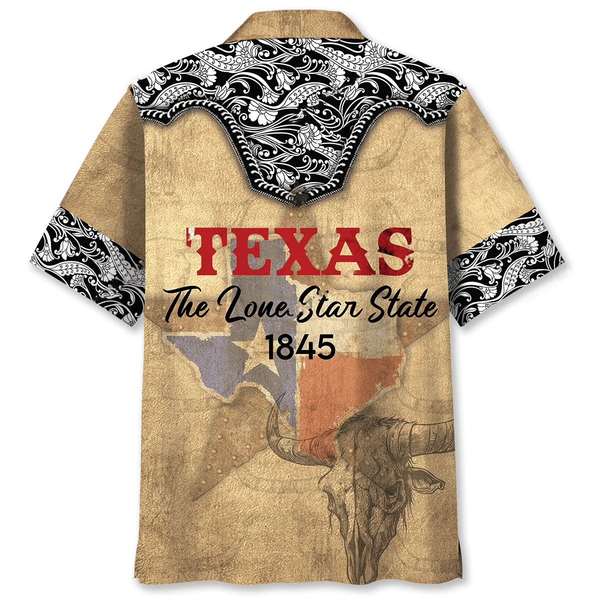 Texas Hawaiian Shirt Lone Star State Western Cowboy Button Up Shirt
