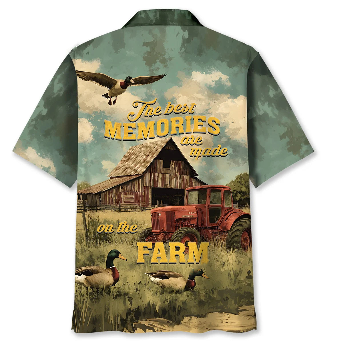 The Best Memories Are Made on the Farm Hawaiian Shirt, custom shirt gift for men (view 4)
