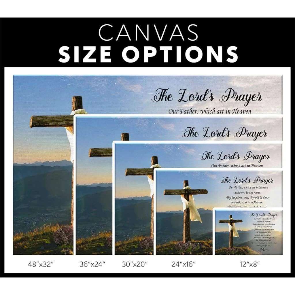 the lord s prayer canvas print christian wall art (Landscape) (view 4)