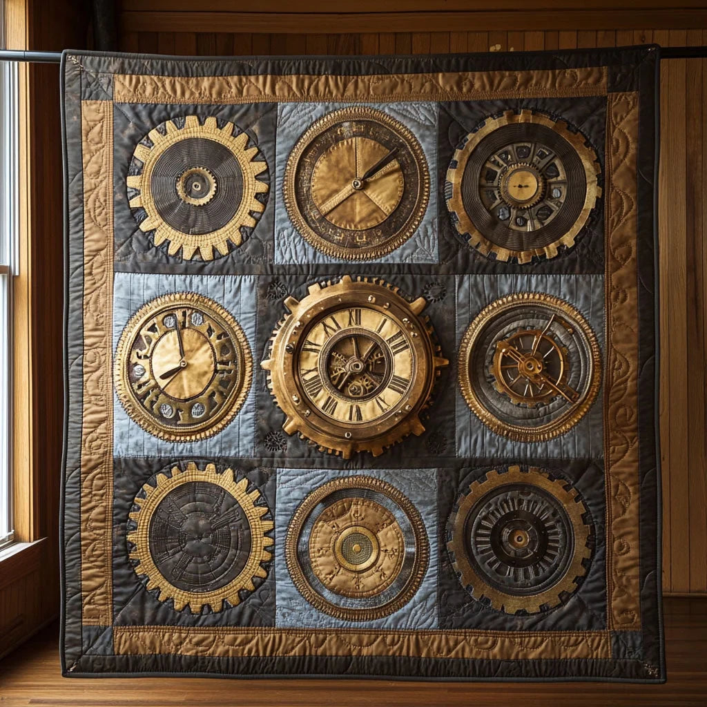 Timewoven Gears Quilt Blanket