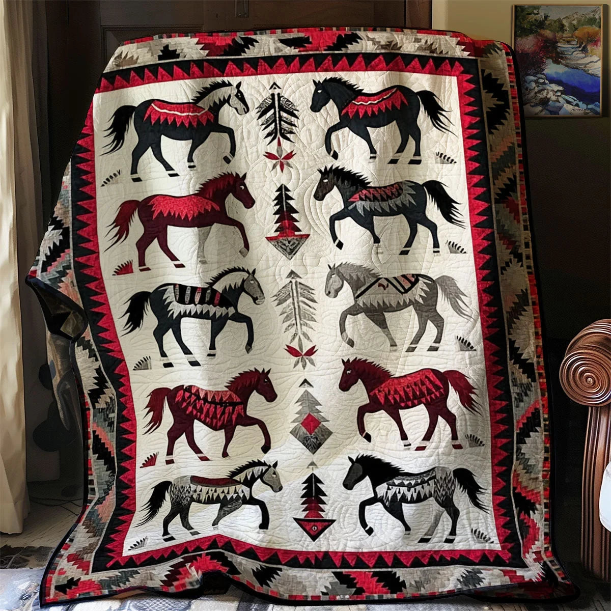 Tribal Gallop Quilt Blanket