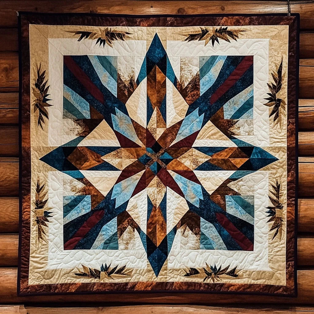 Tribal Star Geometric Quilt Blanket