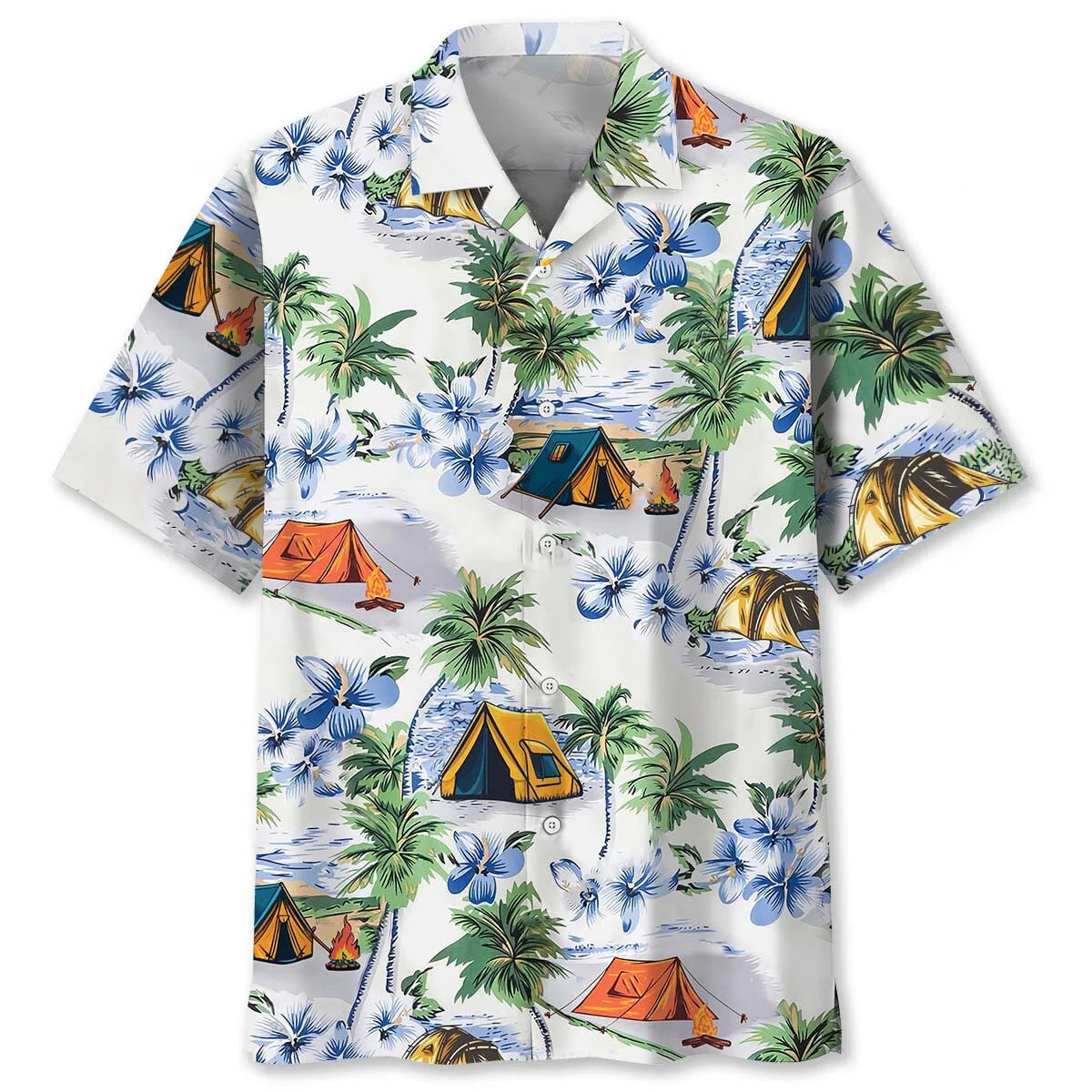 Tropical Camping Hawaiian Shirt, camping gift for outdoor lovers (view 2)