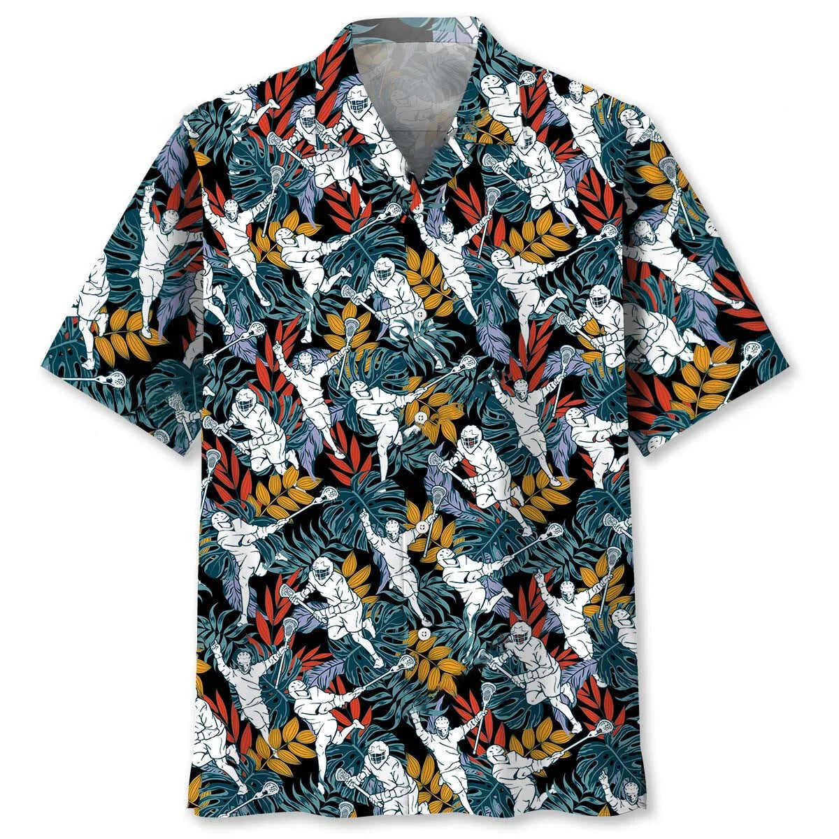 Tropical Lacrosse Hawaiian Shirt, custom shirt gift for men (view 2)