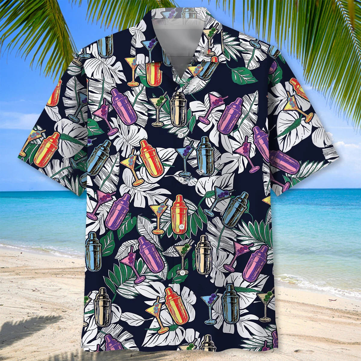 Tropical Shaker Bartender Hawaiian Shirt, custom shirt gift for men (view 2)
