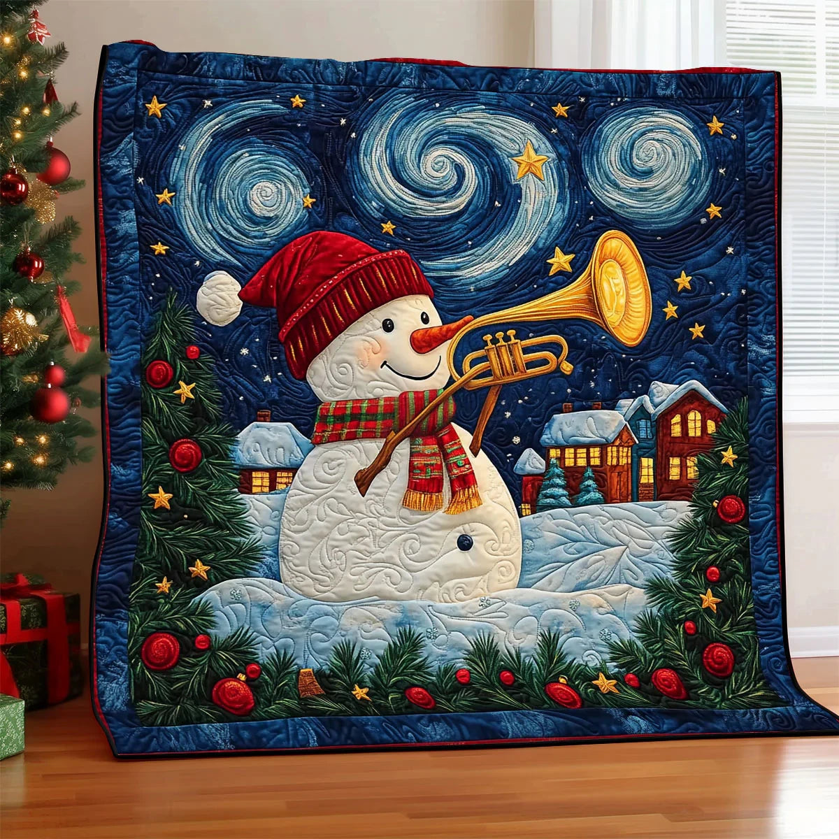 Trumpeting Frost Quilt Blanket