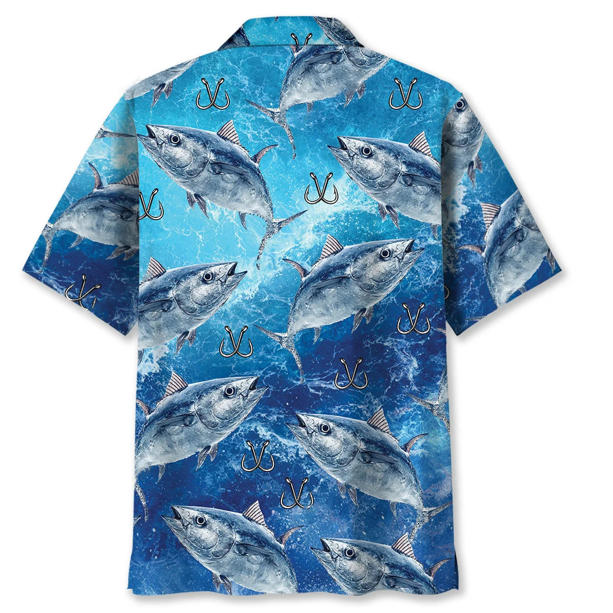 Tuna Fish Blue Hawaiian Shirt, custom shirt gift for men (view 4)