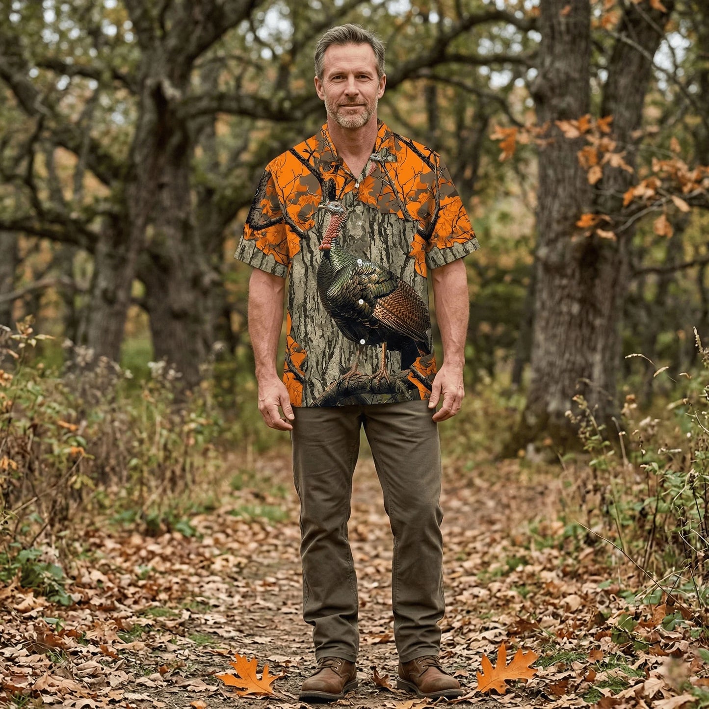 Turkey Hunter Hawaiian Shirt, custom shirt gift for men (view 4)