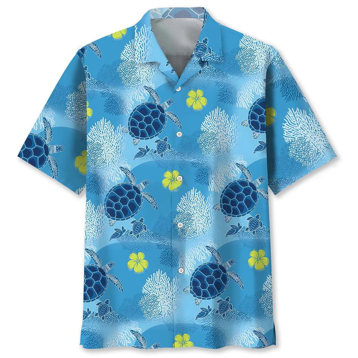 Turtle Family Tropical Hawaiian Shirt, custom shirt gift for men (view 2)