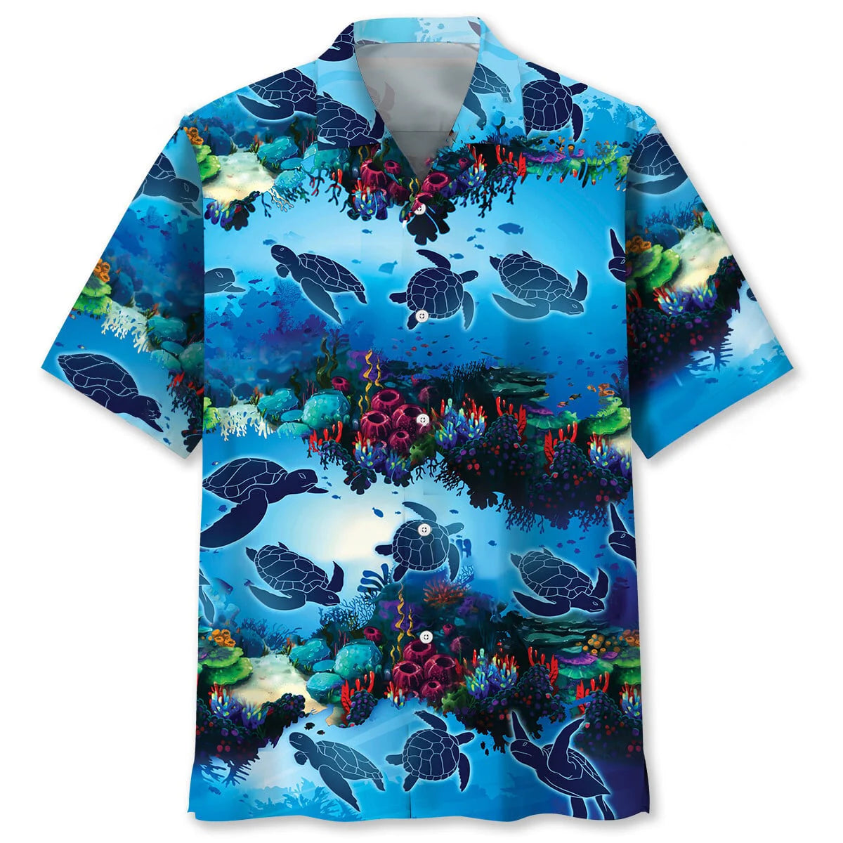 Turtle Ocean Hawaiian Shirt, custom shirt gift for men (view 2)