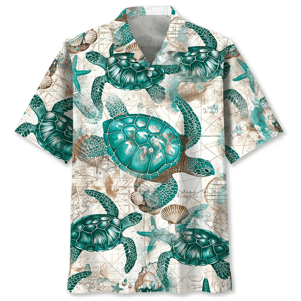 Turtle Vintage Hawaiian Shirt, custom shirt gift for men (view 4)