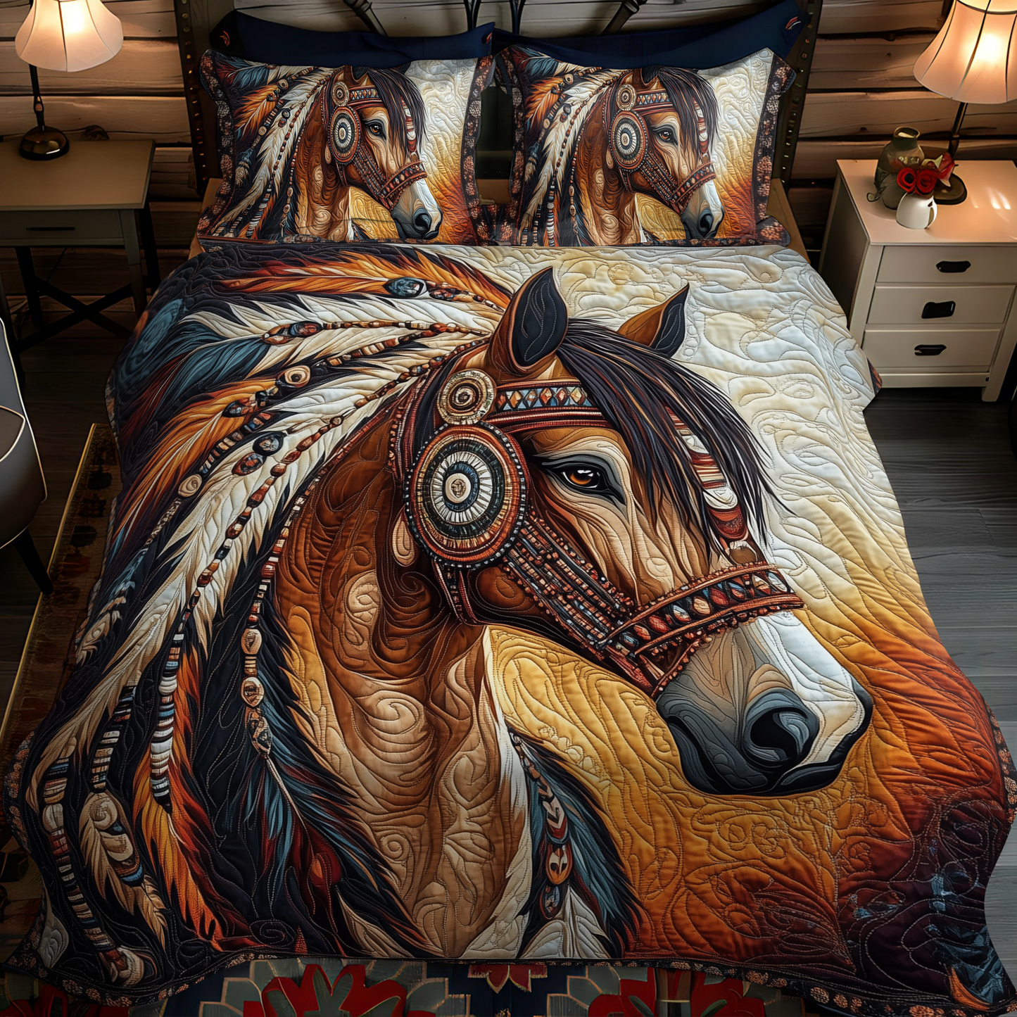 Mystic Mustang 3-Piece Quilted Bedding Set - Single (59" x 70")