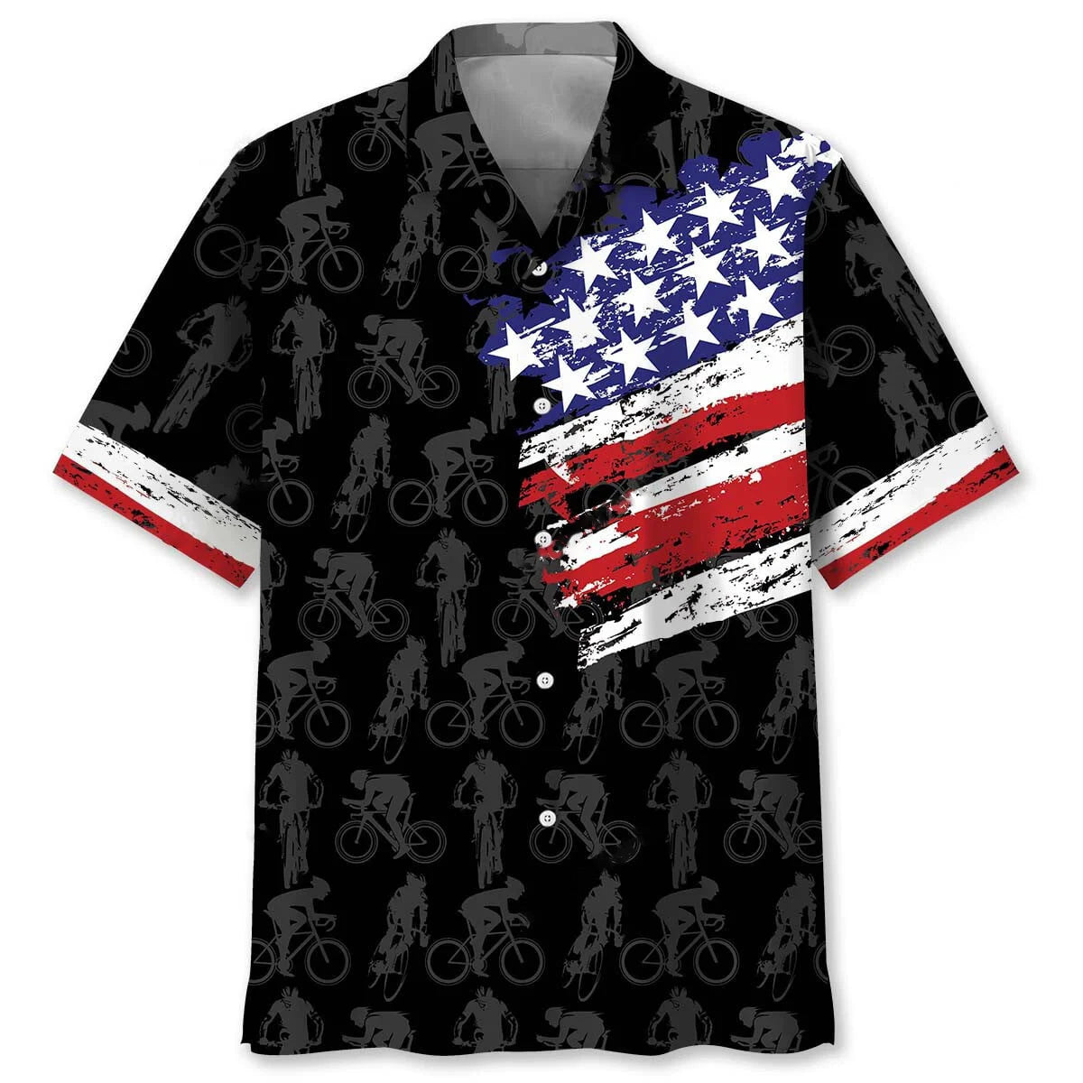 Usa Cycling Hawaiian Shirt, patriotic gift for 4th of July (view 2)