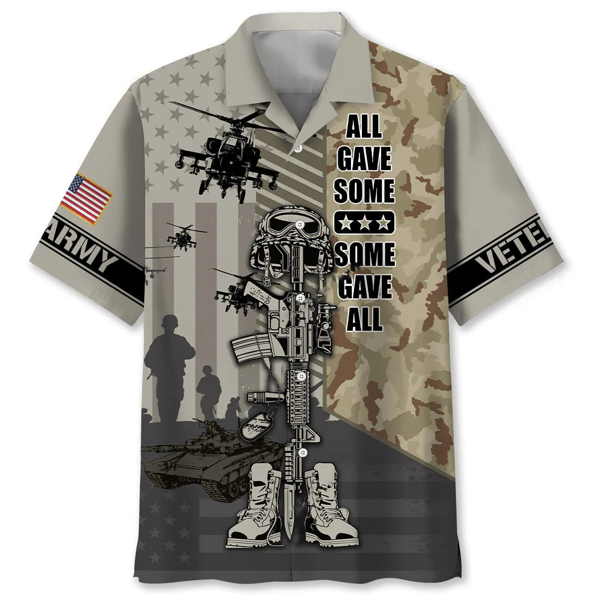 Veteran All Gave Some Some Gave All Hawaiian Shirt, custom shirt gift for men (view 4)