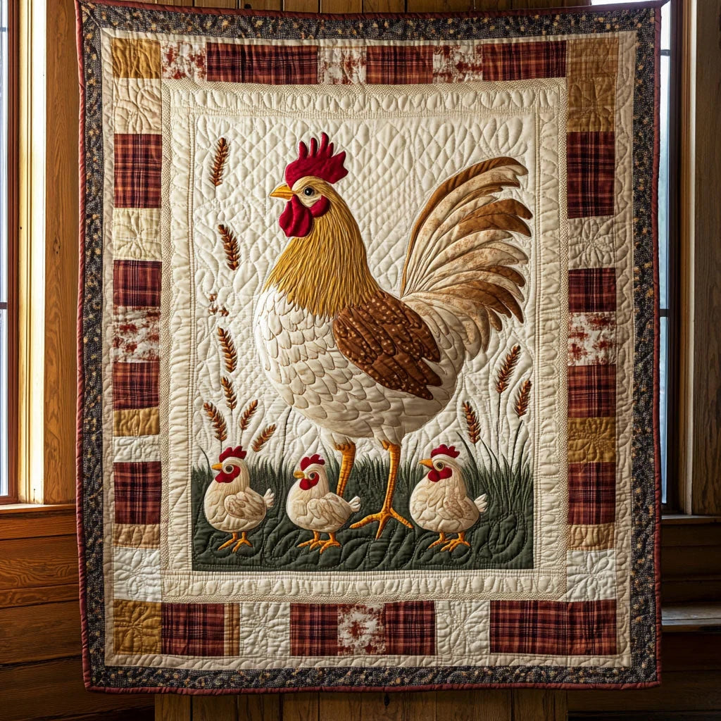 Vintage Chicken Quilt Blanket