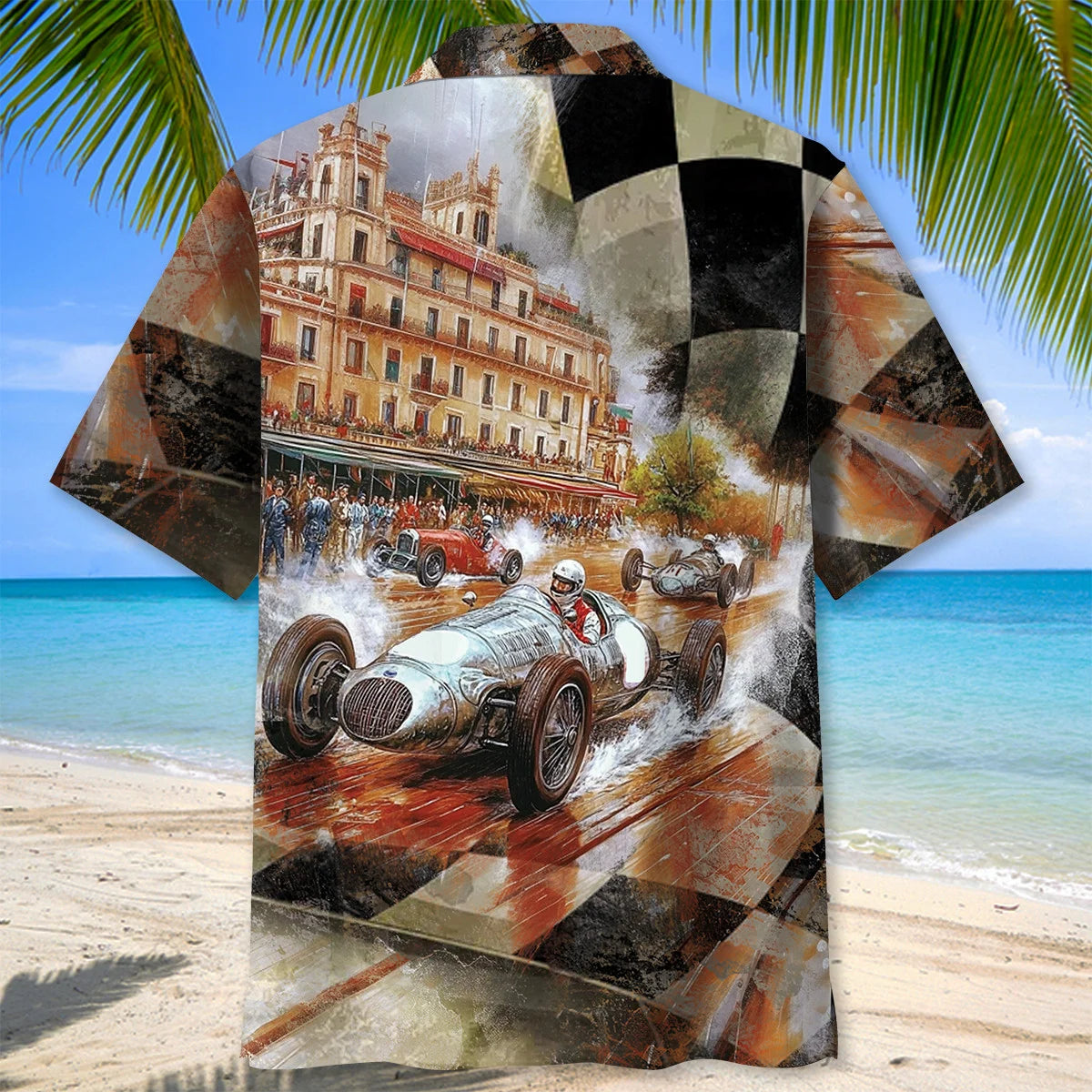 Vintage Road Racing European Hawaiian Shirt, custom shirt gift for men (view 4)