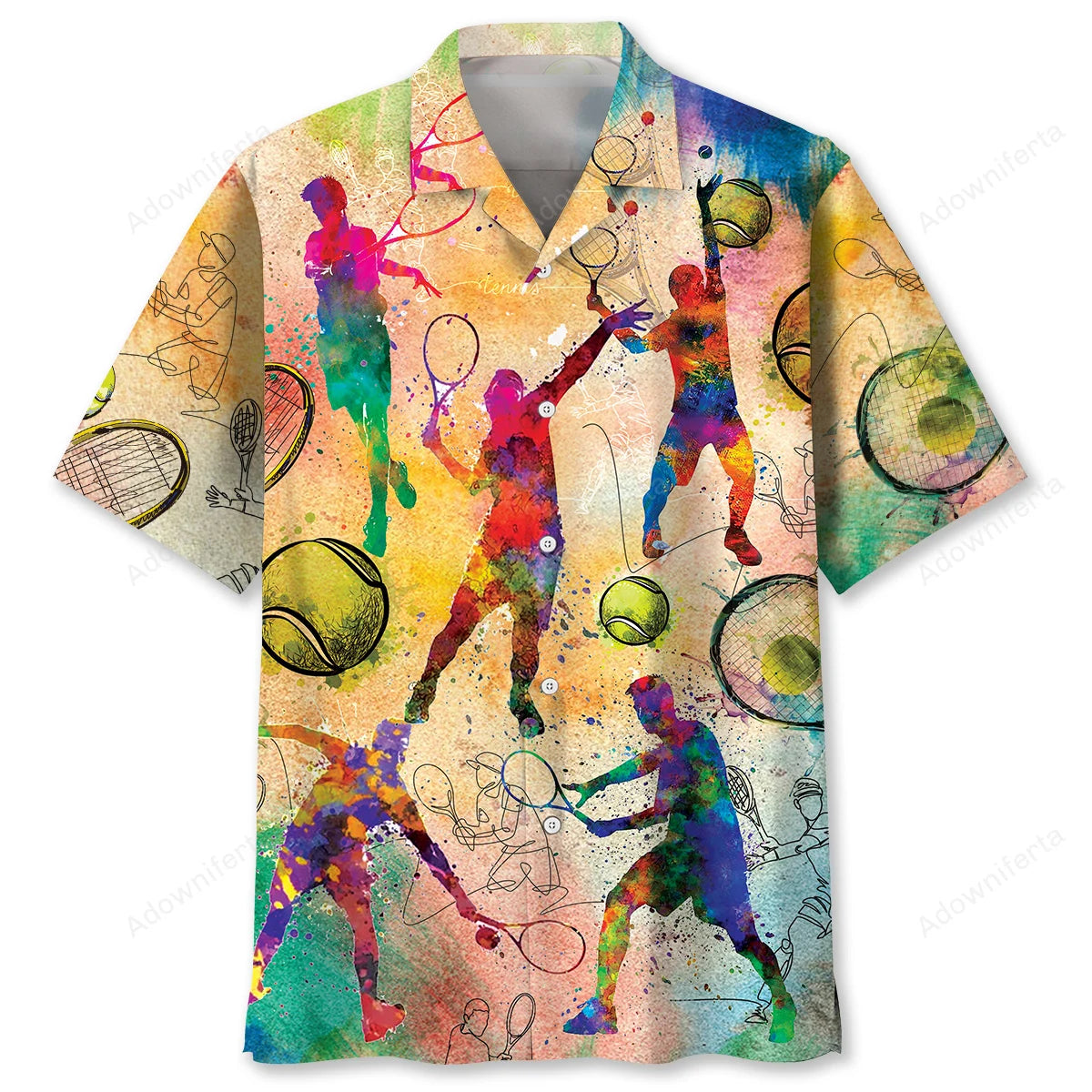 Vintage Tennis Hawaiian Shirt, custom shirt gift for men (view 4)