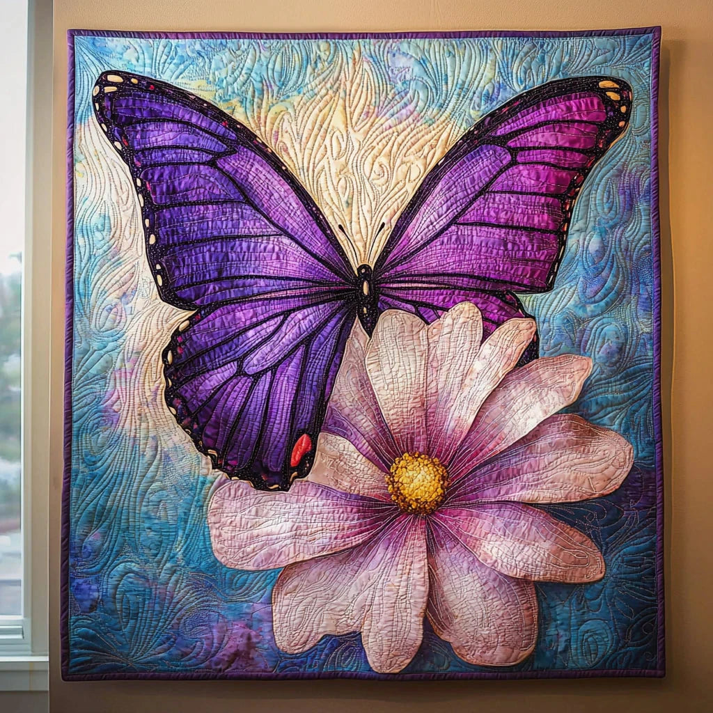 Violet Spirit Butterfly Quilt Blanket