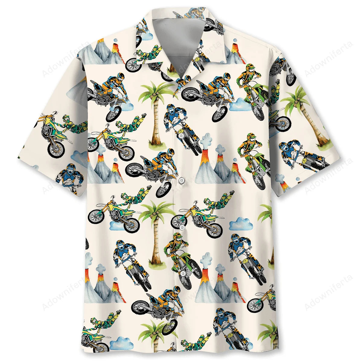 Volcano Motocross Hawaiian Shirt, custom shirt gift for men (view 4)