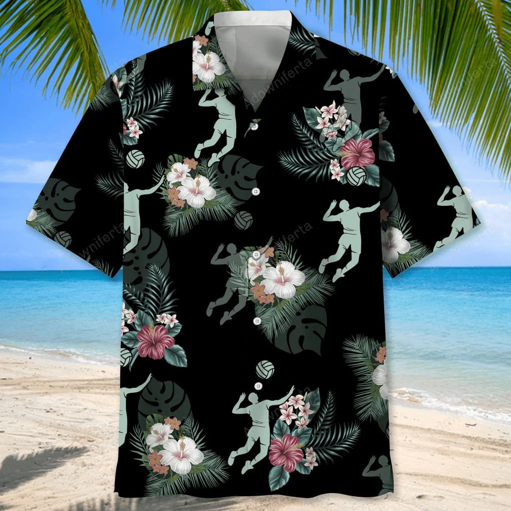 Volleyball Hawaiian Tropical Hawaiian Shirt, custom shirt gift for men (view 2)
