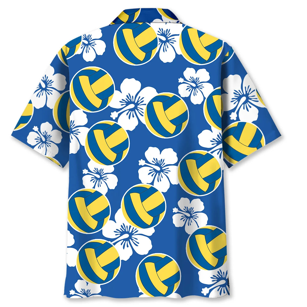 Volleyball Hibiscus Flower Hawaiian Shirt, custom shirt gift for men (view 4)