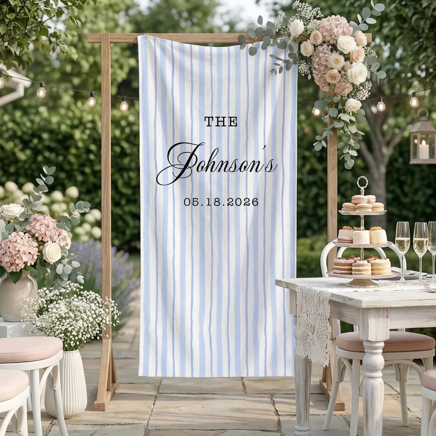 Wedding Banner Stand Personalized Wedding Welcome Sign Custom Name Wedding Backdrop Decor, personalized wedding decor