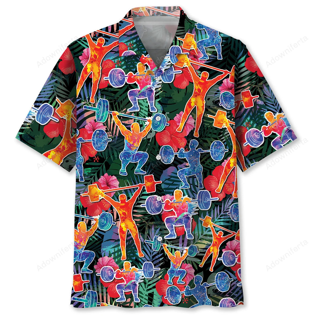 Weight Lifting Tropical Hawaiian Shirt, custom shirt gift for men (view 2)
