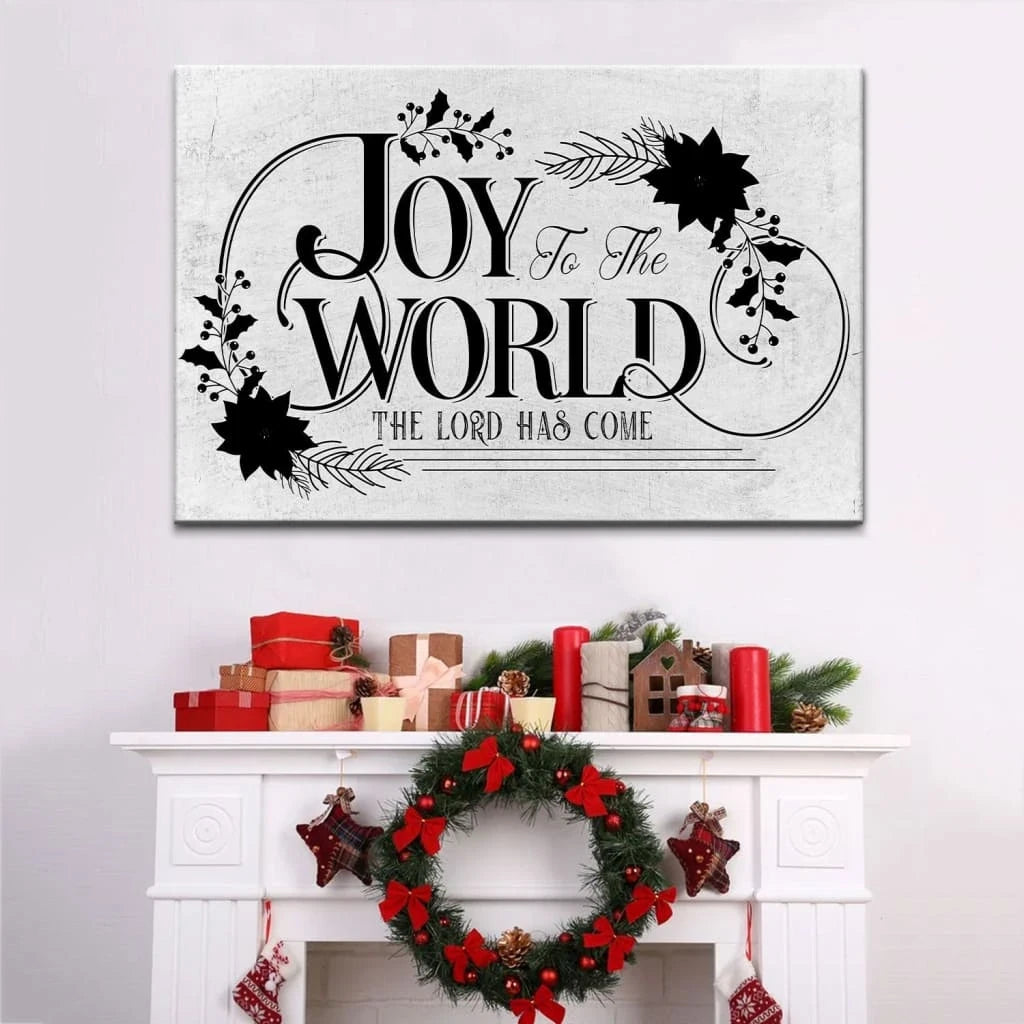 joy to the world the lord has come christmas wall art canvas (Landscape) (view 4)