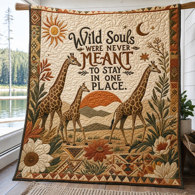 Wild Wanderer Quilt Blanket - Quilted Blanket by OtterMia