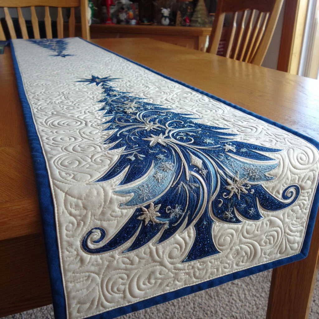 Winter Pine Charm Quilted Table Runner