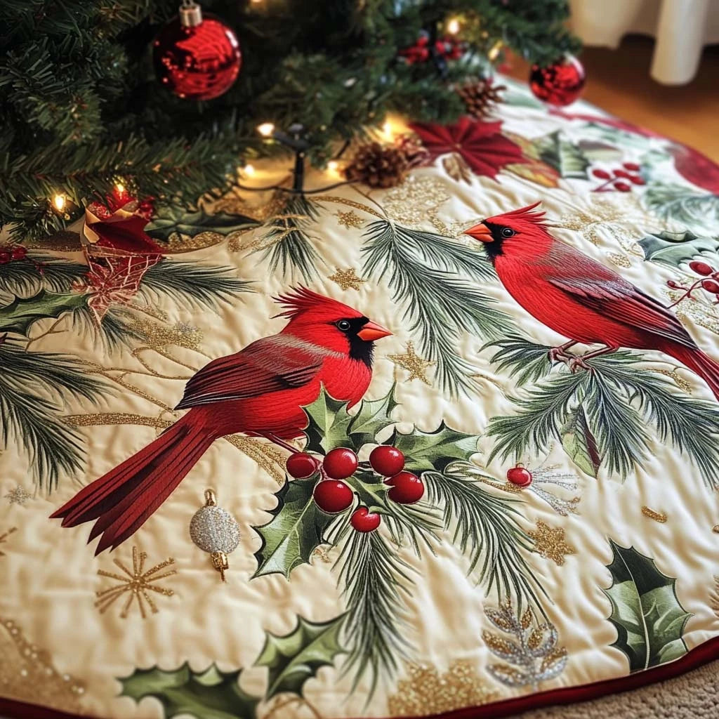 Winter Whisper Christmas Quilted Tree Skirt