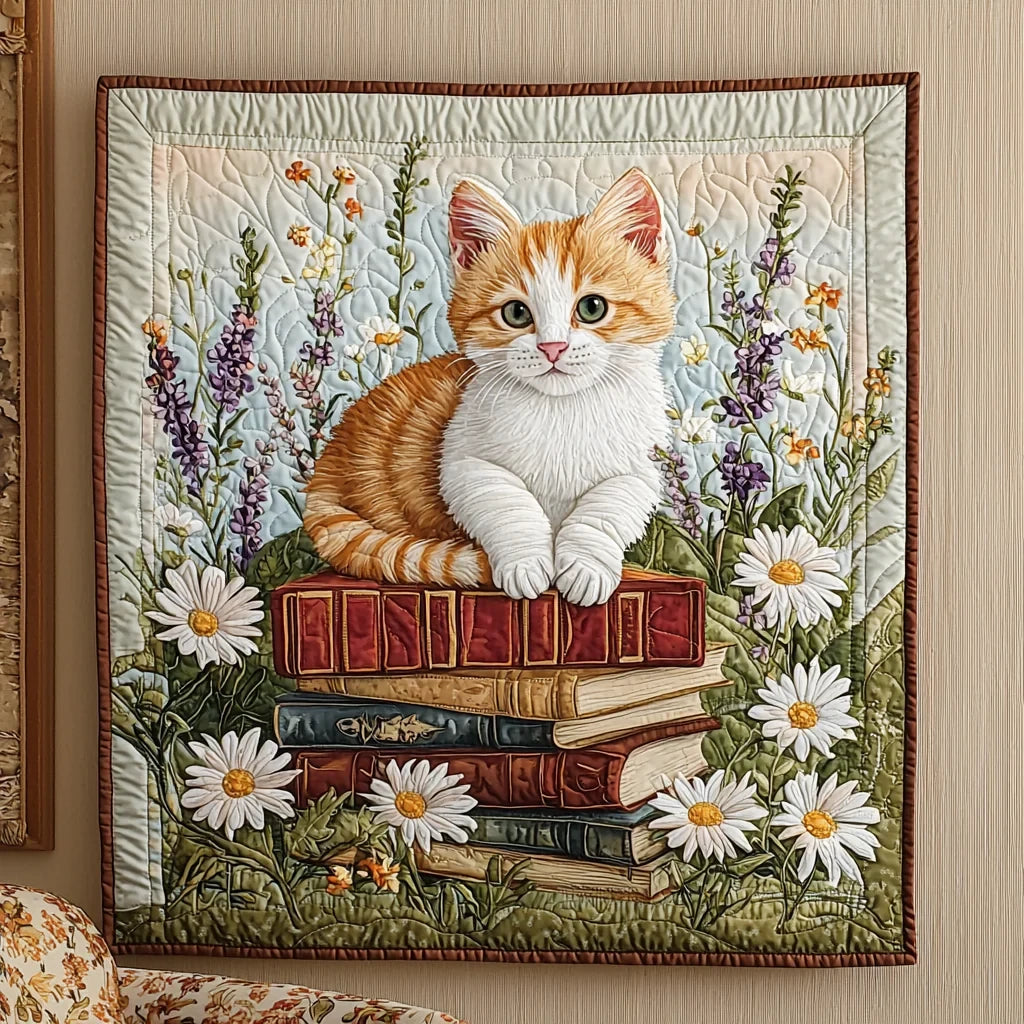 Wise Ginger Cat Quilt Blanket
