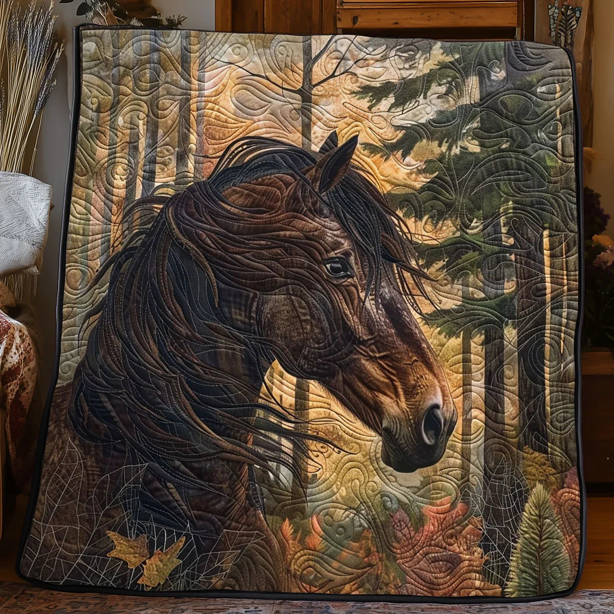 Woodland Horse Quilt Blanket