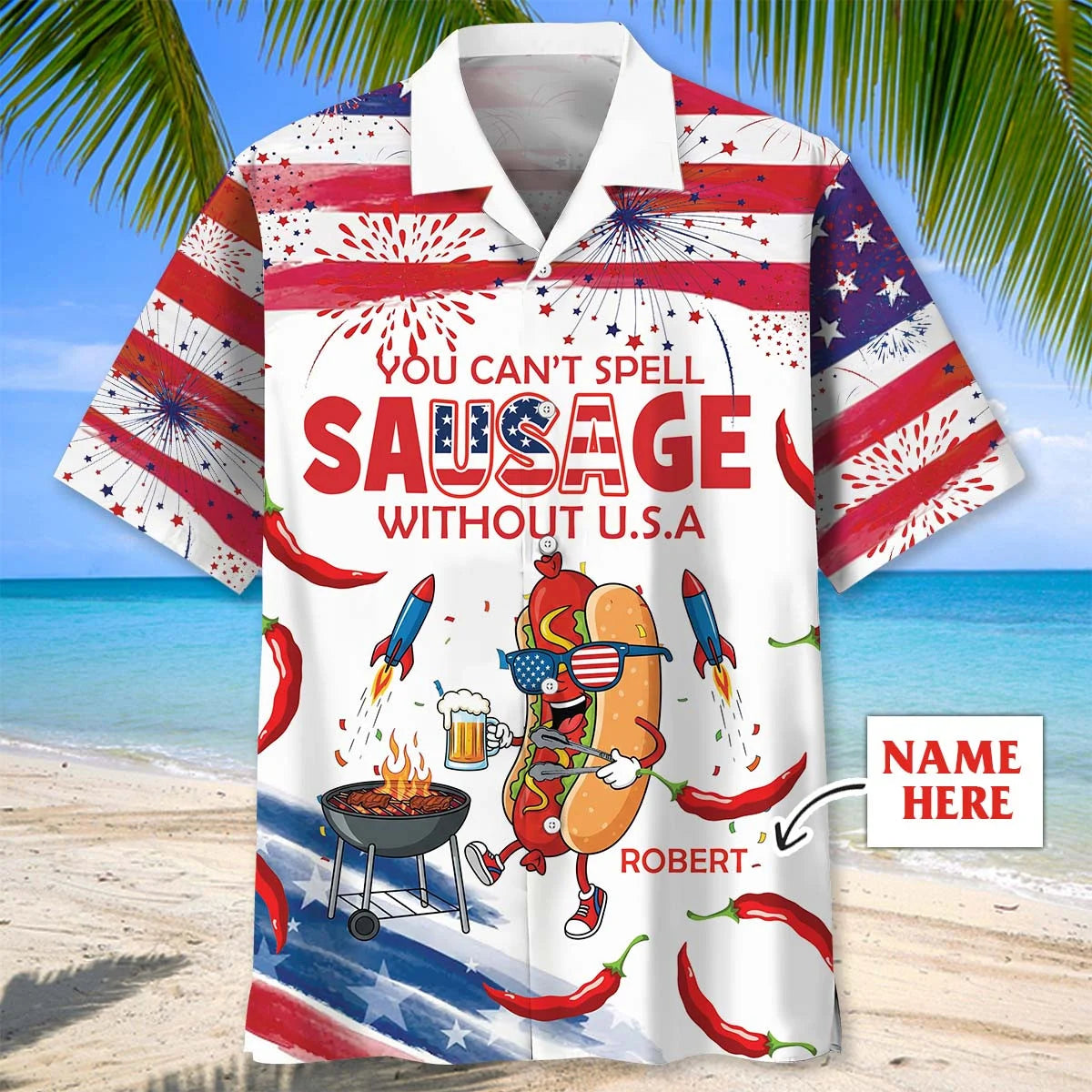 You Can T Spell Sausage Without U S a Custom Name Hawaiian Shirt