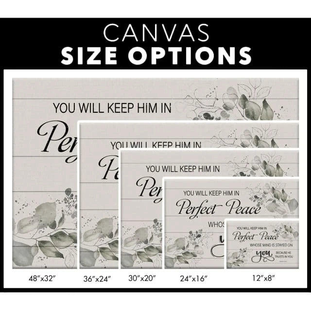 you will keep him in perfect peace isaiah 26 3 nkjv wall art canvas print (Landscape) (view 4)