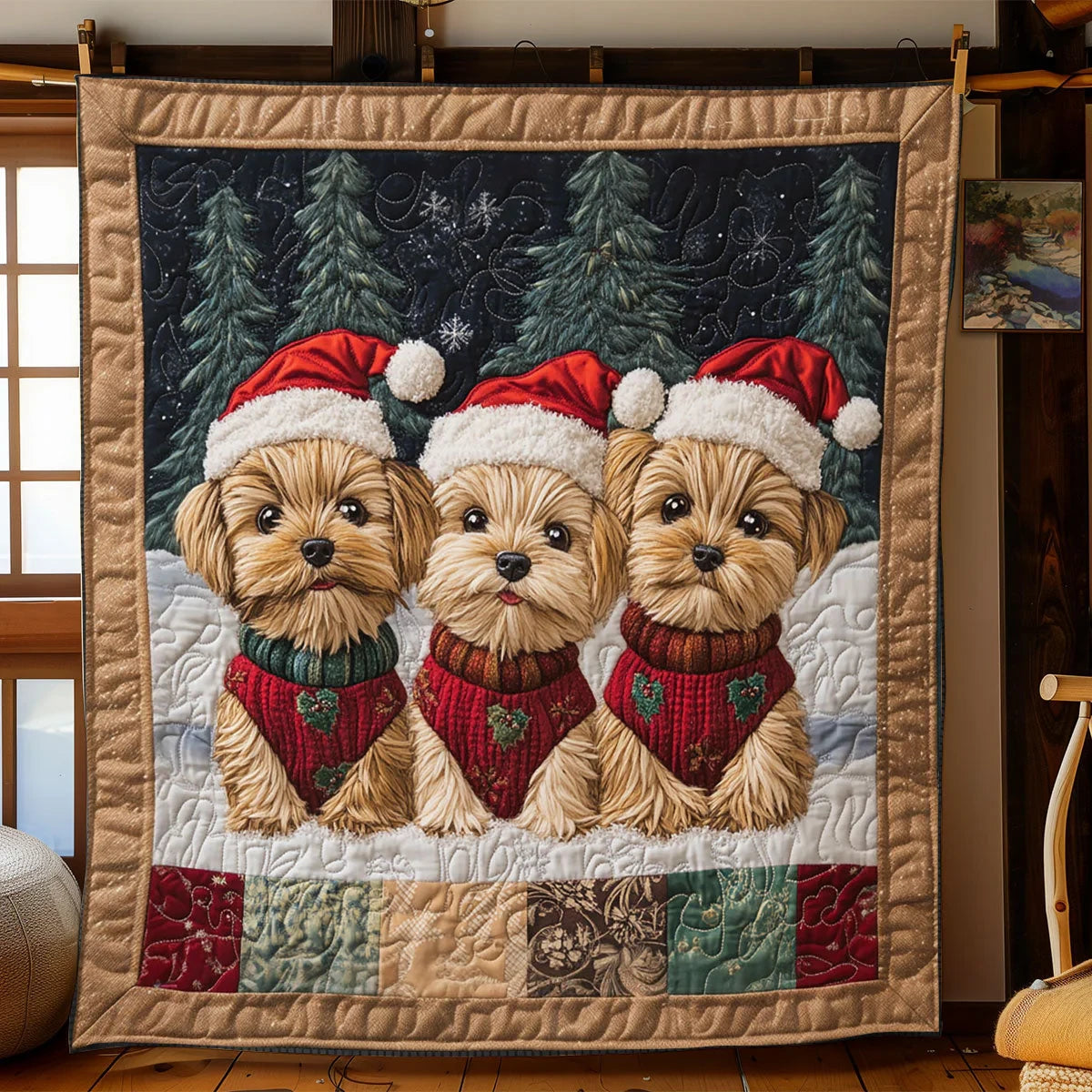 Yuletide Trio Quilt Blanket
