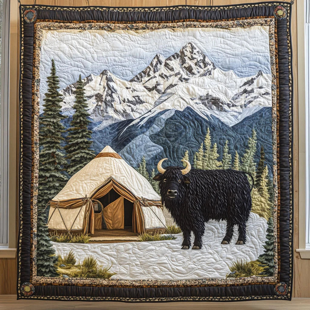 Yurt & Horns Quilt Blanket