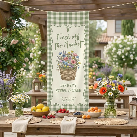 Farmers Market Bridal Shower Linen Decor 2026: Fresh Off the Market Theme Guide