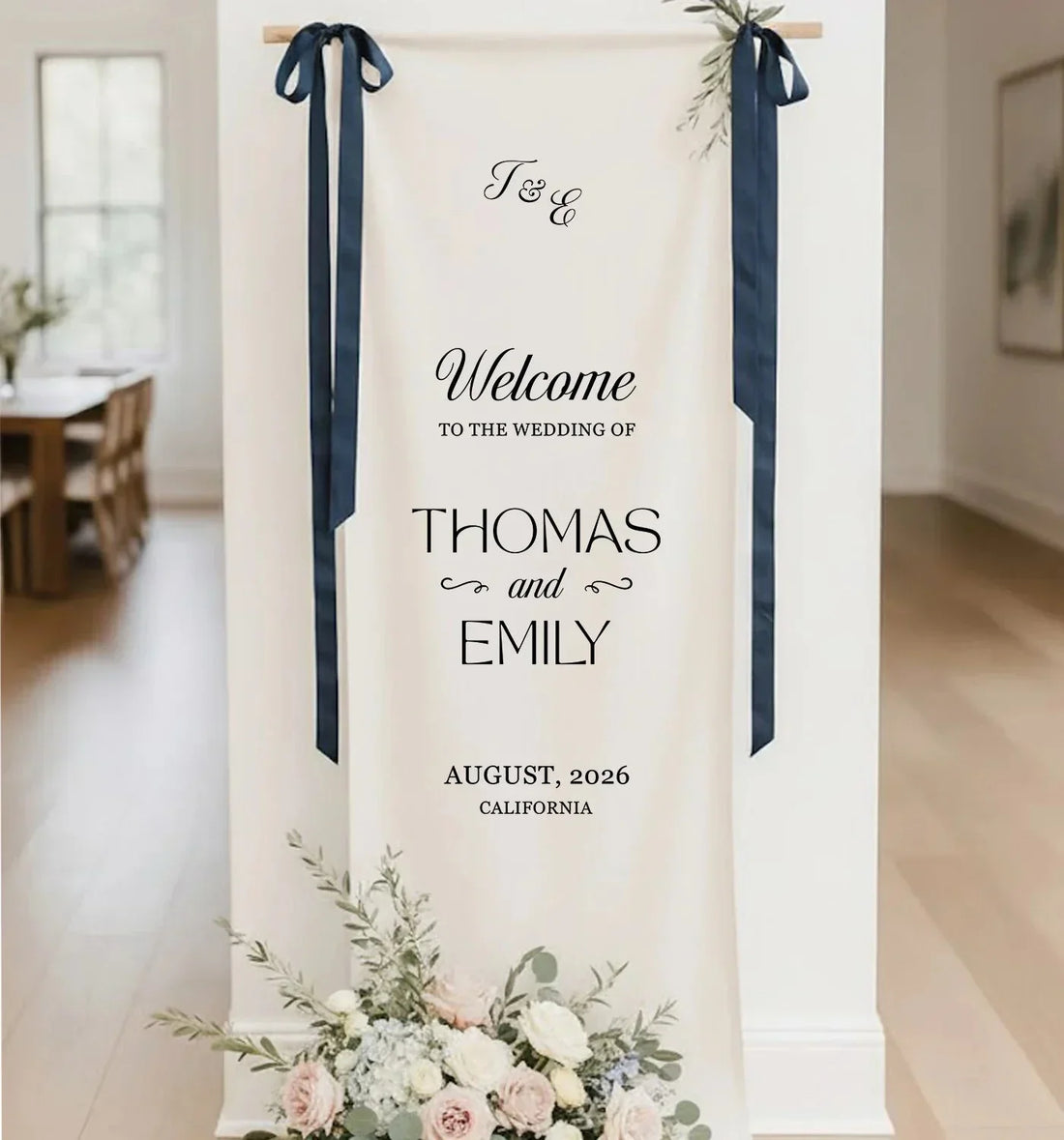Personalized Wedding Date Sign on Linen: Modern Decor Guide